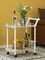 Serving Bar Cart Tea Trolley, 2 Tier Shelves on Rolling Wheels, Mobile Liquor Bar for Wine Beverage Drink Dinner Party, Utility Kitchen Storage Island Coffee Cabinet for Dining Living Room, Wood